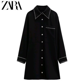 Traf ZARA ชุดเดรส ประดับหมุด สไตล์ใหม่ แฟชั่นฤดูใบไม้ร่วง สําหรับผู้หญิง 9878194