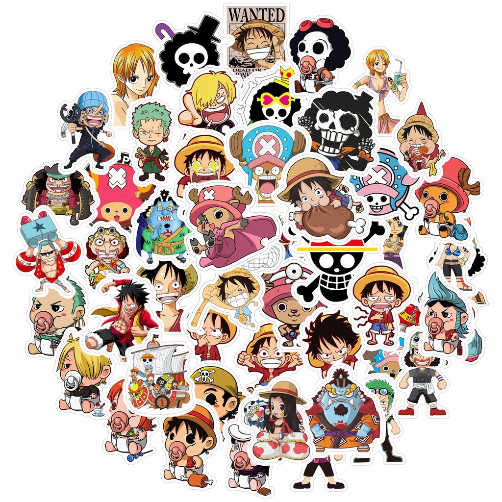 💥พร้อมส่ง💥ANIME วันพีซ Onepiece  กันน้ำ สติ๊กเกอร์ ใช้ซ้ำได้ กระโปรงหลังรถ โทรศัพท์มือถือ วันพีซ sticker