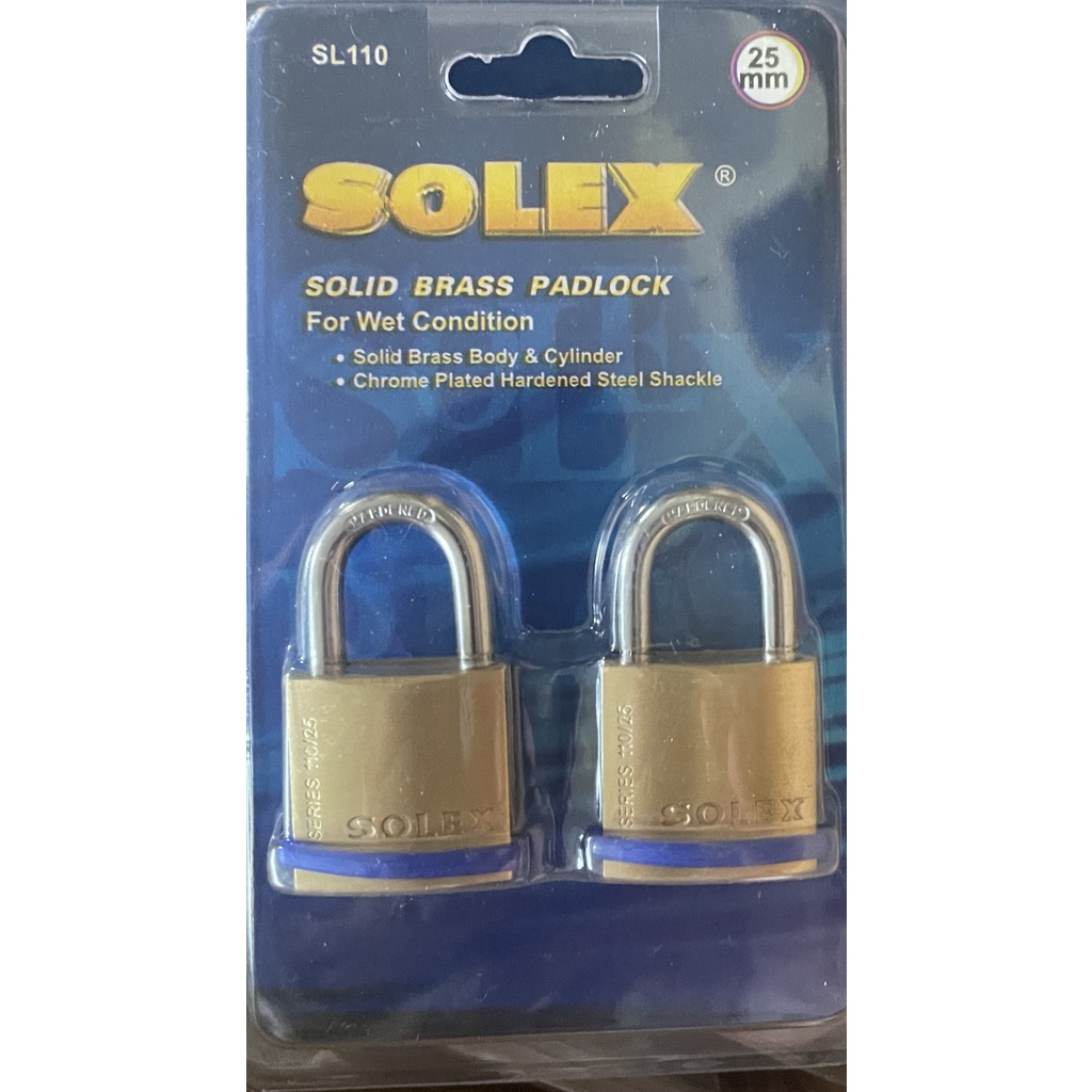 แม่กุญแจ 2แม่ กุญแจดอกเดียว ไขได้ Solex KEY ALIKE SL 110 กุญแจ3ดอก