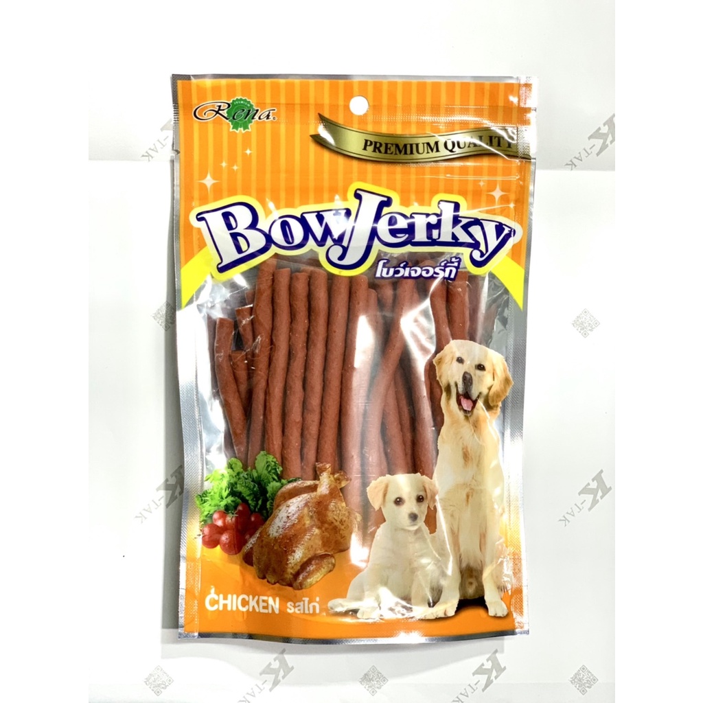 ใหม่ ขนมสุนัข Bow Jerky โบว์เจอร์กี้ สติ๊กเส้นนิ่ม ขนาด 250 กรัม
