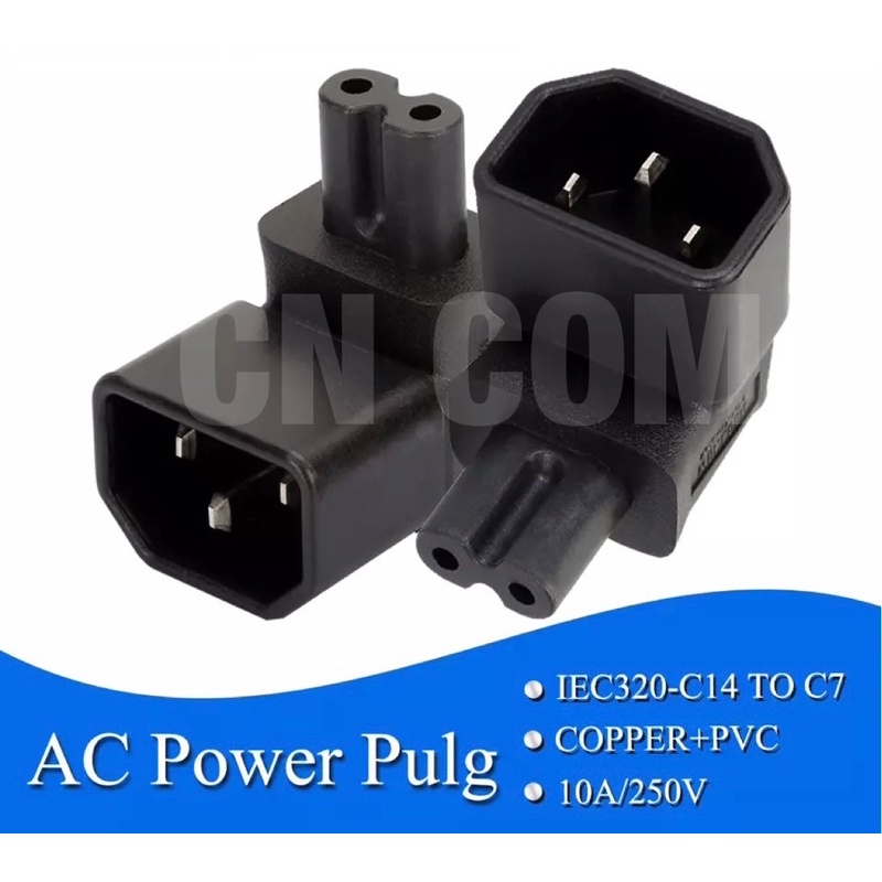 IEC 320 C14 IEC C7มุมขวาอะแดปเตอร์ IEC ชาย8ประเภทหญิงมุมคอมพิวเตอร์ Server แปลงอะแดปเตอร์