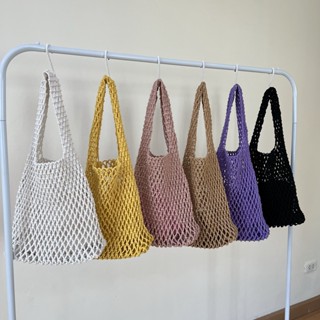 กระเป๋าเชือกถัก ด้านในมีถุงผ้า HOBO BAG กระเป๋าเชือก มี 6 สี P159