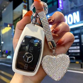 Cute Heart Diamond Car Key Case Full Cover Protect For Mercedes Benz 2017 E Class S Class W177 W205 W213 W222 G63 X167