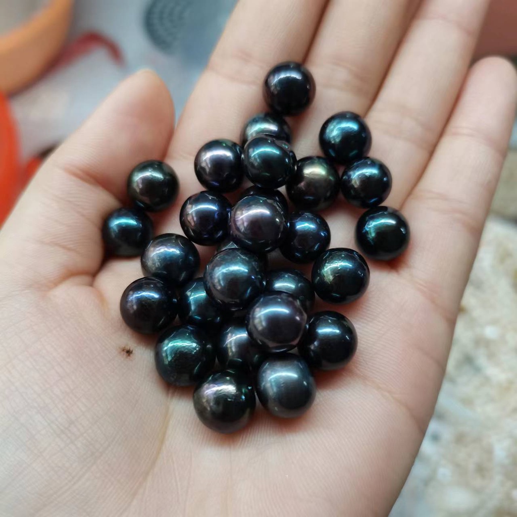 ลูกปัดไข่มุก ทรงกลม ขนาด 11-12 มม. สีดํา สําหรับทําเครื่องประดับ DIY จํานวน 1 ชิ้น