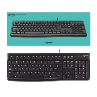 KEYBOARD คีย์บอร์ด LOGITECH K120 USB BLACK รับประกันศูนย์ 1 ปี