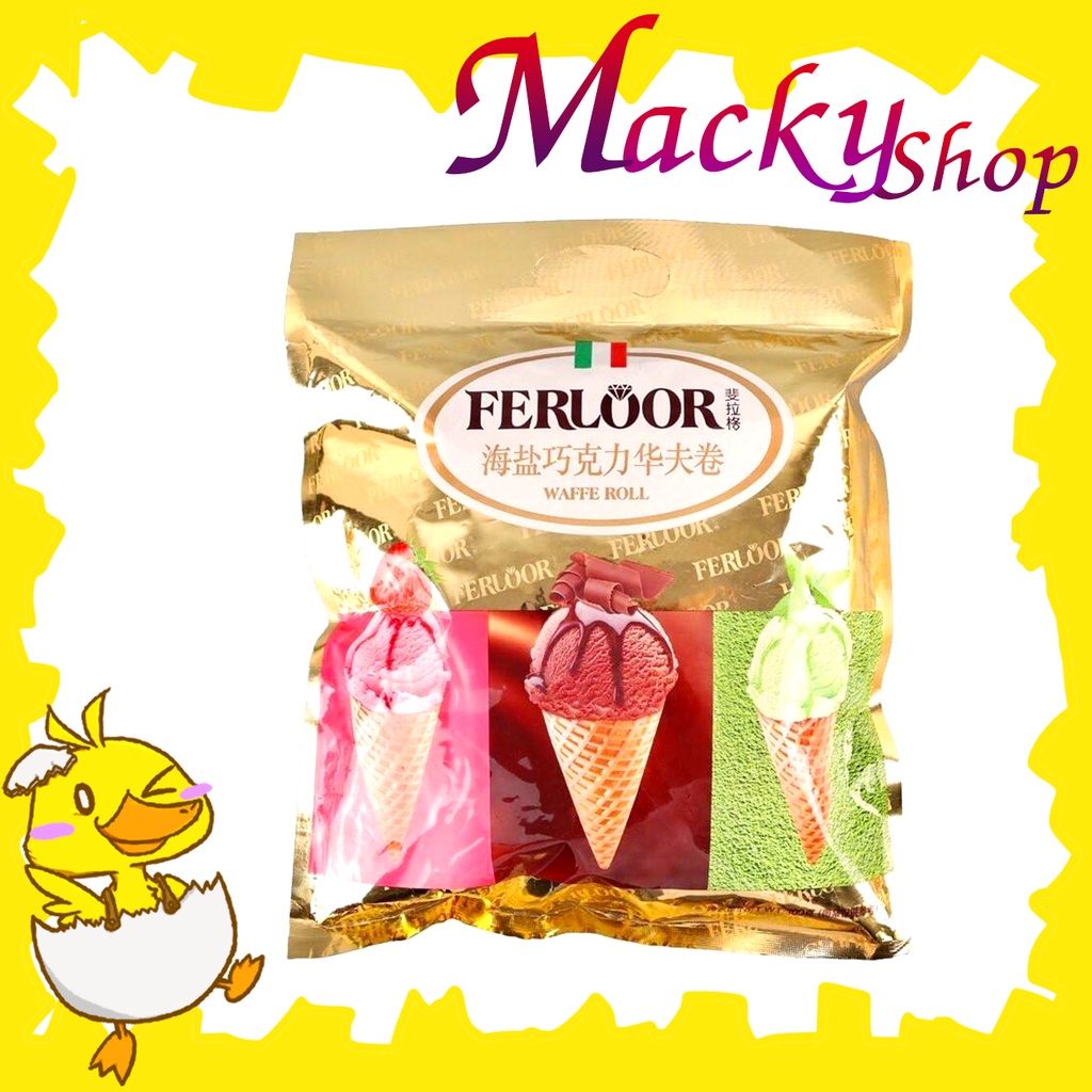 ขนมไอติมโคน ขนมเวเฟอร์แท่ง ขนมเวเฟอร์โคน ขนมเวเฟอร์มินิ ขนมไอติมจิ๋ว เวเฟอร์สอดไส้ 300g T1817