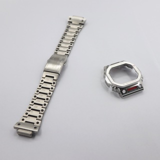 สายนาฬิกาสแตนเลสสําหรับ Casio G-SHOCK DW5600 DW5610 5600 5610 สายนาฬิกาโลหะกรอบ GW-M5610 GW-M5600 GW