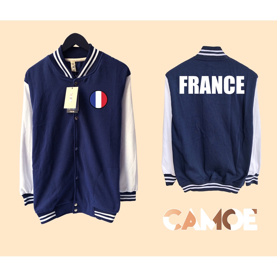 Premium Varsity Jacket CAMOE France Flag ธงชาติฝรั่งเศส