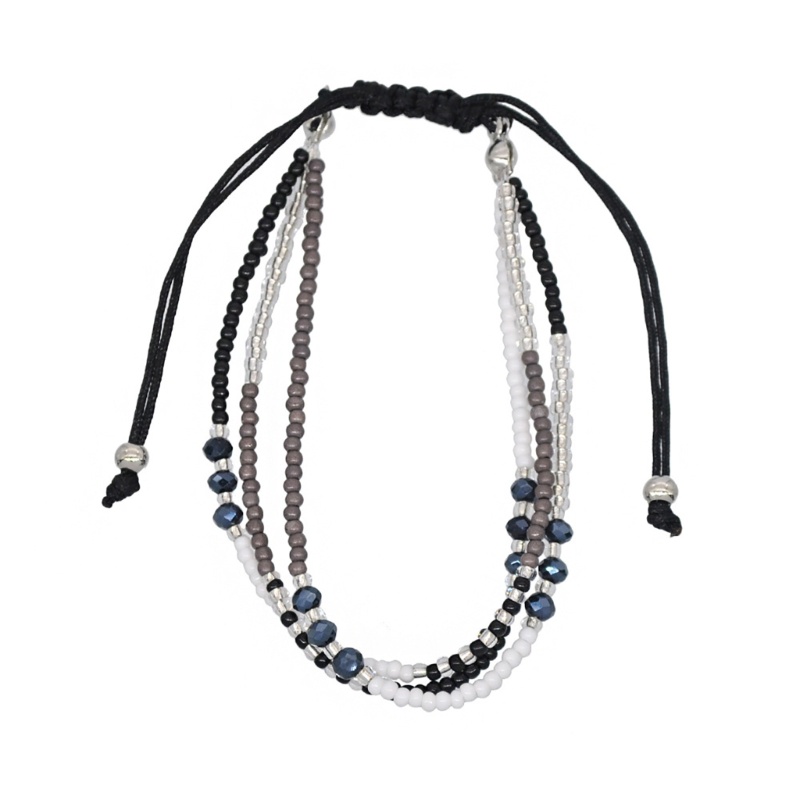 ครา สร้อยข้อมือลูกปัดคริสตัลหลากสีสร้อยข้อมือเชือกถักโบฮีเมียนสําหรับเด็กผู้หญิง