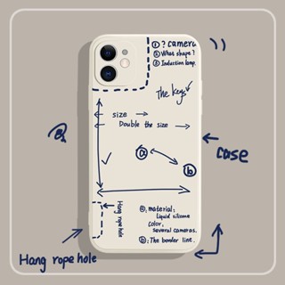 Handwriting graffiti เคสไอโฟน 13 14 pro max iPhone 14 11 12 7 8 Plus case Se 2020 8พลัส เคส X Xr Xs Max phone cover TPU
