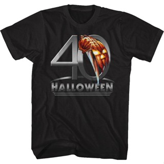 40th Anniversary Halloween T-Shirt เสื้อยืดเข้ารูป เสื้อวินเทจชาย