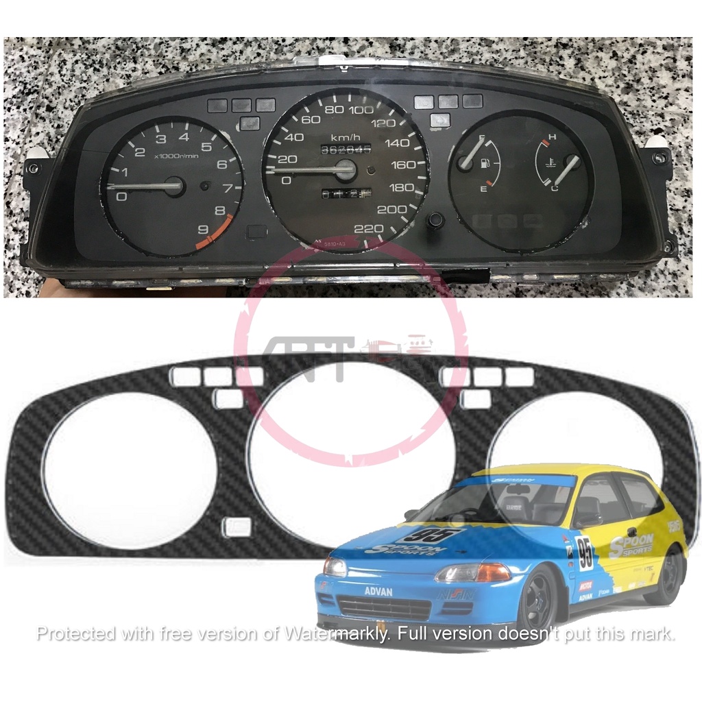 CFS487 elekat คาร์บอน Pre-cut สําหรับ Bazel แผงคลัสเตอร์เมตร Honda civic EG6 EH3 EG9 Ferio 4 SR4 JDM