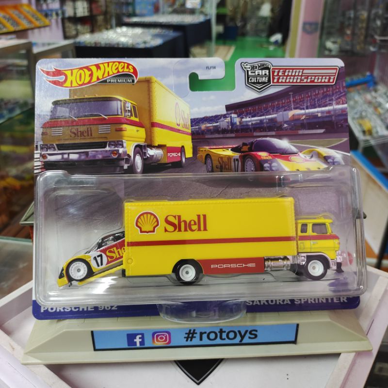 HOT WHEELS PREMIUM PORSCHE 962 & SAKURA SPRINTER SHELL TEAM TRANSPORT