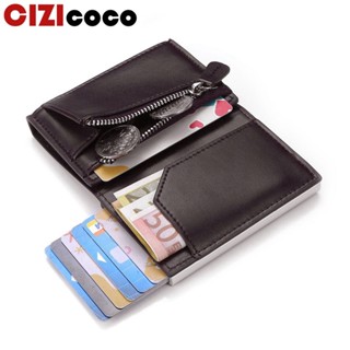 2022 Zipper Card Holder Men Rfid Wallet Money Bag Male Black Short Purse Small Trifold Thin Slim Mini Magic Wallet pop u