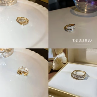 DREJEW สร้อยข้อมือ แหวนแฟชั่น ชุบไฟฟ้า ประดับเพทาย เพชร รูปผีเสื้อ หัวใจ สไตล์เกาหลี หรูหรา ระดับไฮเอนด์