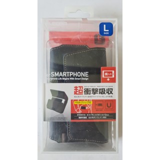 กระเป๋าหนังใส่มือถือ smartPhone ELECOM หนีบเข็มขัด size L Japan W74xH141xD12mm