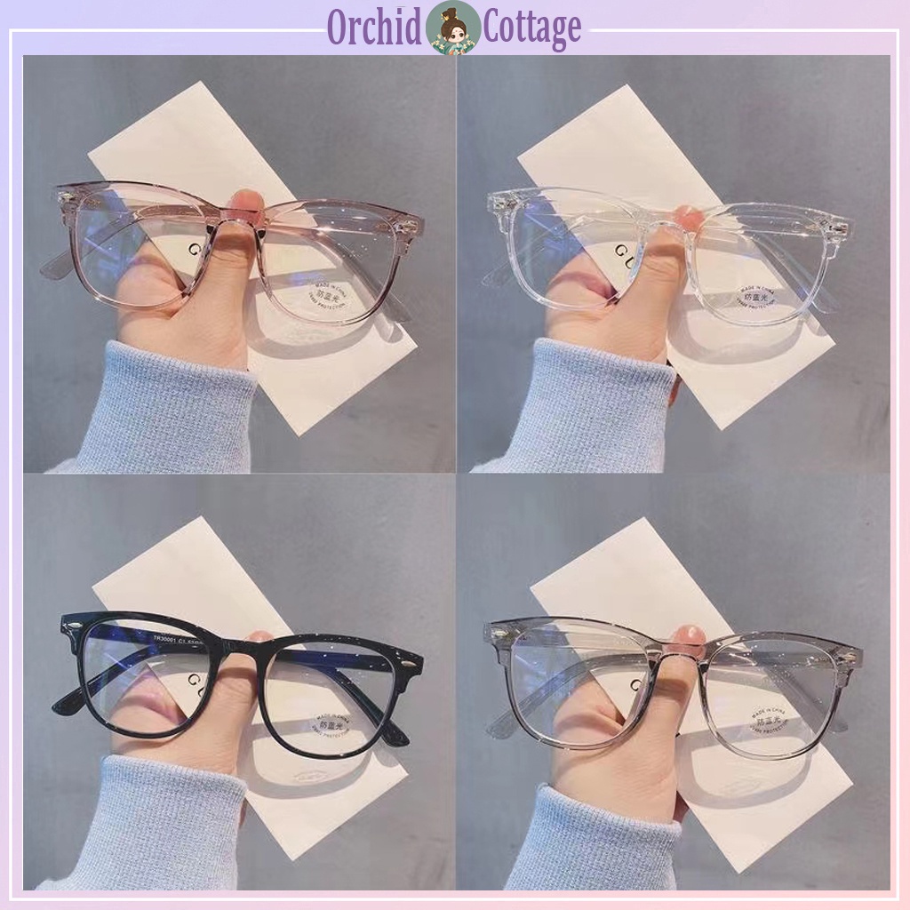 [จัดส่งรวดเร็ว] แว่นตากรอบแบนกรอบใหญ่แฟชั่นเกาหลี