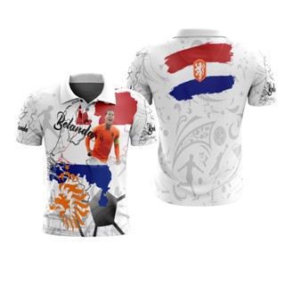 เสื้อโปโลลําลอง พิมพ์ลาย World Cup Dutch แบบเต็มตัว เลือกลายได้ 2022