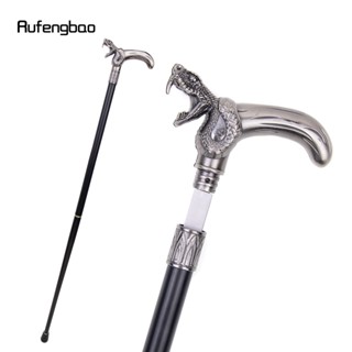 Snake Head Biting Walking Stick with Hidden Plate Self Defense Fashion Cane Plate Cosplay Crosier Stick 93cm