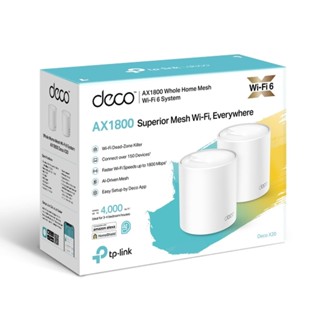 Whole-Home Mesh TP-LINK (Deco X20) Wireless AX1800 Dual Band Wi-Fi 6 (Pack 2)