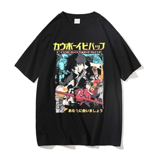 เสื้อยืดแขนสั้น เสื้อยืดลําลอง พิมพ์ลายกราฟิก การ์ตูนคาวบอย Bebop Spiegel Faye วาเลนไทน์ สําหรับผู้ชาย และผู้หญิง