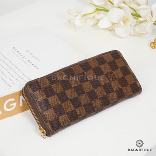 LOUIS VUITTON CLEMENCE WALLET LONG EBENE RED DAMIER CANVAS GHW กระเป๋าผู้หญิง