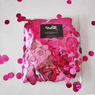 กระดาษโปรย Metallic Confetti - Fuchsia Pink (Diameter 1.5 CM)