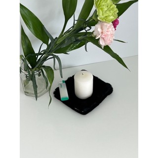 (ondk) Furry Accessories Tray - Jet Black / ถาดผ้าขนนุ่มอเนกประสงค์รองจิลเวอรี่