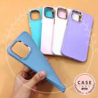 พร้อมส่งเคส 14pro 14promax เคสขอบกันเลนส์กล้องเงา นิ่ม TPU สีสดใส