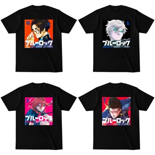 เสื้อยืดคอกลม พิมพ์ลาย Mingyuan Blue Lock Barou Shouei Yukimiya Kenyuu Chigiri Hyouma Nagi Seishiro สีดํา สีขาว สําหรับผู้ชาย และผู้หญิง