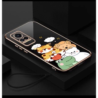 เคสโทรศัพท์มือถือ ซิลิโคนนิ่ม ลายสัตว์น่ารัก พร้อมสายคล้อง สําหรับ OPPO A73 OPPO A53 OPPO A54 OPPO A31 2020