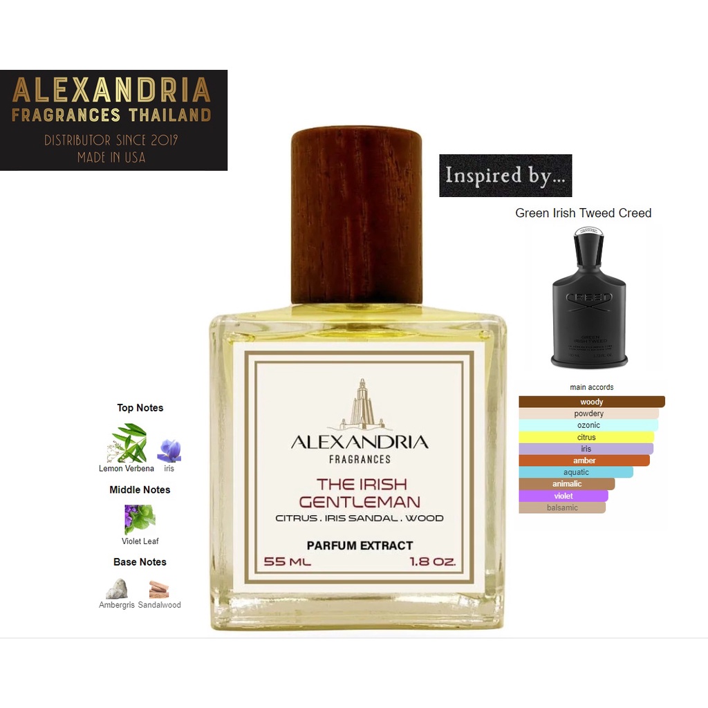 Alexandria Fragrances: The Irish Gentleman Inspired by Creed Green Irish Tweed 30/55/60ml นํ้าหอมขวดใหม่ของแท้