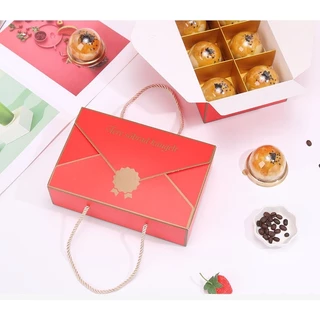 A034 พร้อมส่ง(แพค5ใบ) กล่อง 6 ช่อง ใสของขวัญ ของชำร่วย ขนม คุกกี้ ขนมเปี๊ยะ ขนมไหว้พระจันทร์
