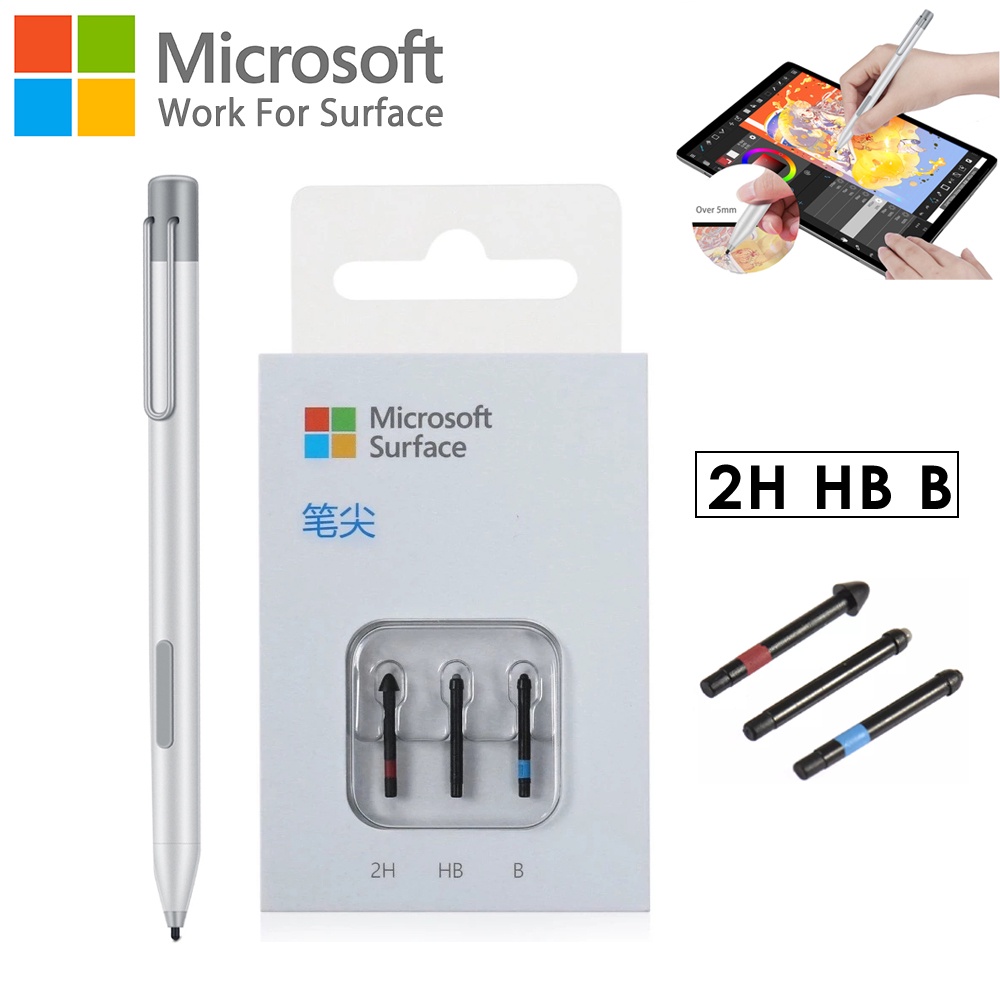ต้นฉบับ หัวปากกาสํารอง HB 2H สําหรับ Microsoft Surface Pro 4 5 6 7 8 9 x Go Laptop Book Touch Pen Nibs