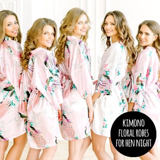 ชุดคลุม Kimono Floral Bridesmaid Robe