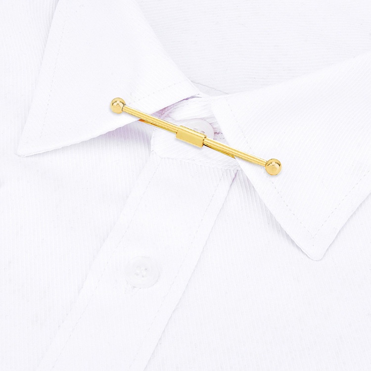 Neckline Clip Tie Stick Neckline Pin Copper Silver Gold Collar Pin Collar Pin คลิปผู้ชาย - รูปที่ 7