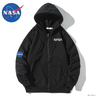 NASA เสื้อแจ็คเก็ตมีฮู้ดซิปแบรนด์อินเทรนด์ผู้ชาย 2022 ฤดูใบไม้ร่วงและฤดูหนาวชุดคู่หลวมใหม่อินเทรนด์เสื้อกันหนาวคาร์ดิแกน