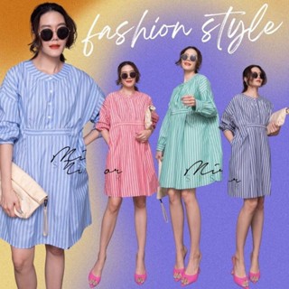 พร้อมส่ง🏡••MiRRoRSiSTERs NaNa STRipe DReSS••21026.3