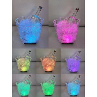 ถังน้ำแข็ง LED สี5L, LED ice bucket ถังน้ำแข็งLED ถังแช่น้ำแข็งมีไฟเปลี่ยนสี ขนาด 5L size D20*20*H22cm.