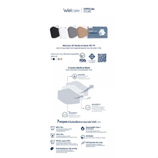 Welcare 3D หน้ากากอนามัย แบบกล่อง 50 ชิ้น