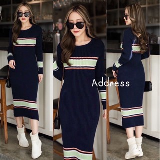 🌈🌿🌼🌸🌺🤎🧡🇰🇷 Knit Texture Long Sleeve Maxi Dress