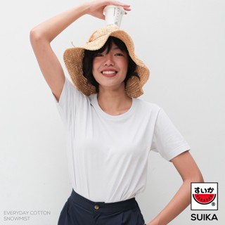 แตงโม (SUIKA) - เสื้อแตงโม คอกลม คอวี EVERDAY COTTON : SNOWMIST (เทาหมอกหิมะ)