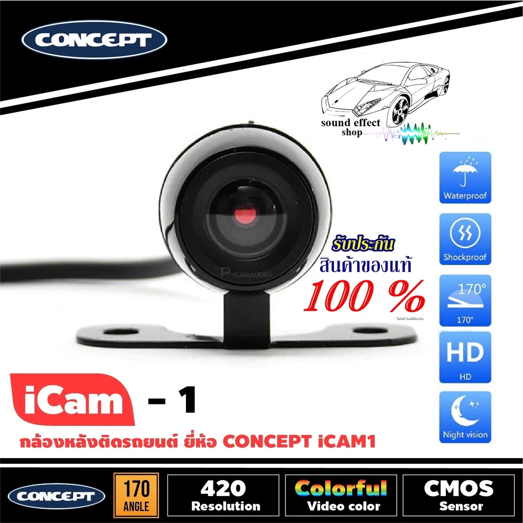 กล้องถอยหลังติดรถยนต์ CONCEPT ICAM1 ชัดทั้งกลางวันและกลางคืน สำหรับรถเก๋ง ทรงปีกผีเสื้อกลมติดตั้งง่ายมาก thumbnail 3