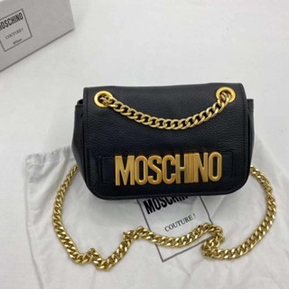 **C** กระเป๋าหนังแท้ Moschino Shoulder Bag With Lettering สินค้าใหม่ ของแท้