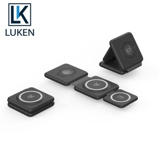 Luken 3 in1 Qi Sakura แท่นชาร์จไร้สาย ชาร์จเร็ว สําหรับโทรศัพท์ Watch 6 SE 5 4 3 2 15W 12 11 XR X 8