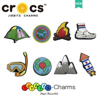 jibbitz crocs charms ตัวติดรองเท้า แท้  แคมป์ปิ้งซีรีส์ jibbitz ปุ่มรองเท้า ดอกไม้ อุปกรณ์เสริมรองเท้า jibbitz สําหรับ crocs