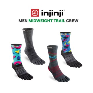 Injinji Mens Trail Midweight Crew ถุงเท้าเทรลแยกนิ้วข้อยาว