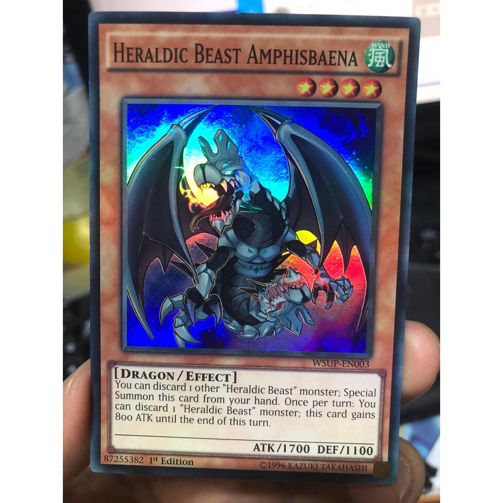 [19112022]การ์ด Yugioh TCG ของแท้ "Herldic Beast Amphibia" (WSUP-EN003)