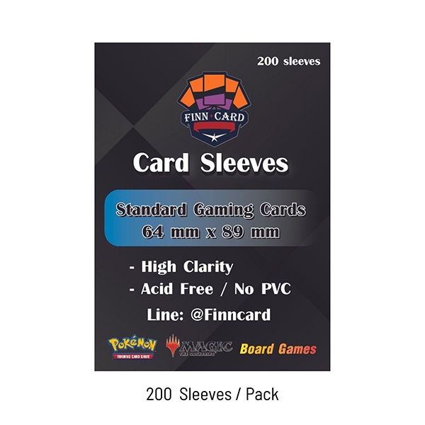 Finncard Sleeve Standard Gaming Card 200 Pcs 64x89mm ซองใส่การ์ด FCSGC2006489 (การ์ด)