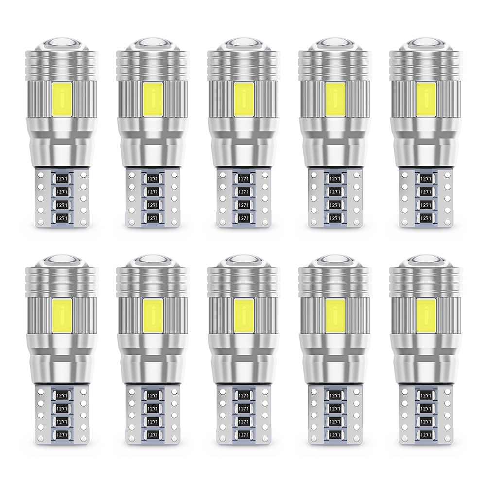 หลอดไฟสัญญาณ Led W5W T10 501 194 5630 6SMD 6000K 12V สีขาว สําหรับติดตกแต่งภายในรถยนต์